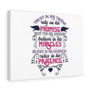Scripture Sign  His Timing Bible Verse Canvas Christian Wall Art Ready to Hang